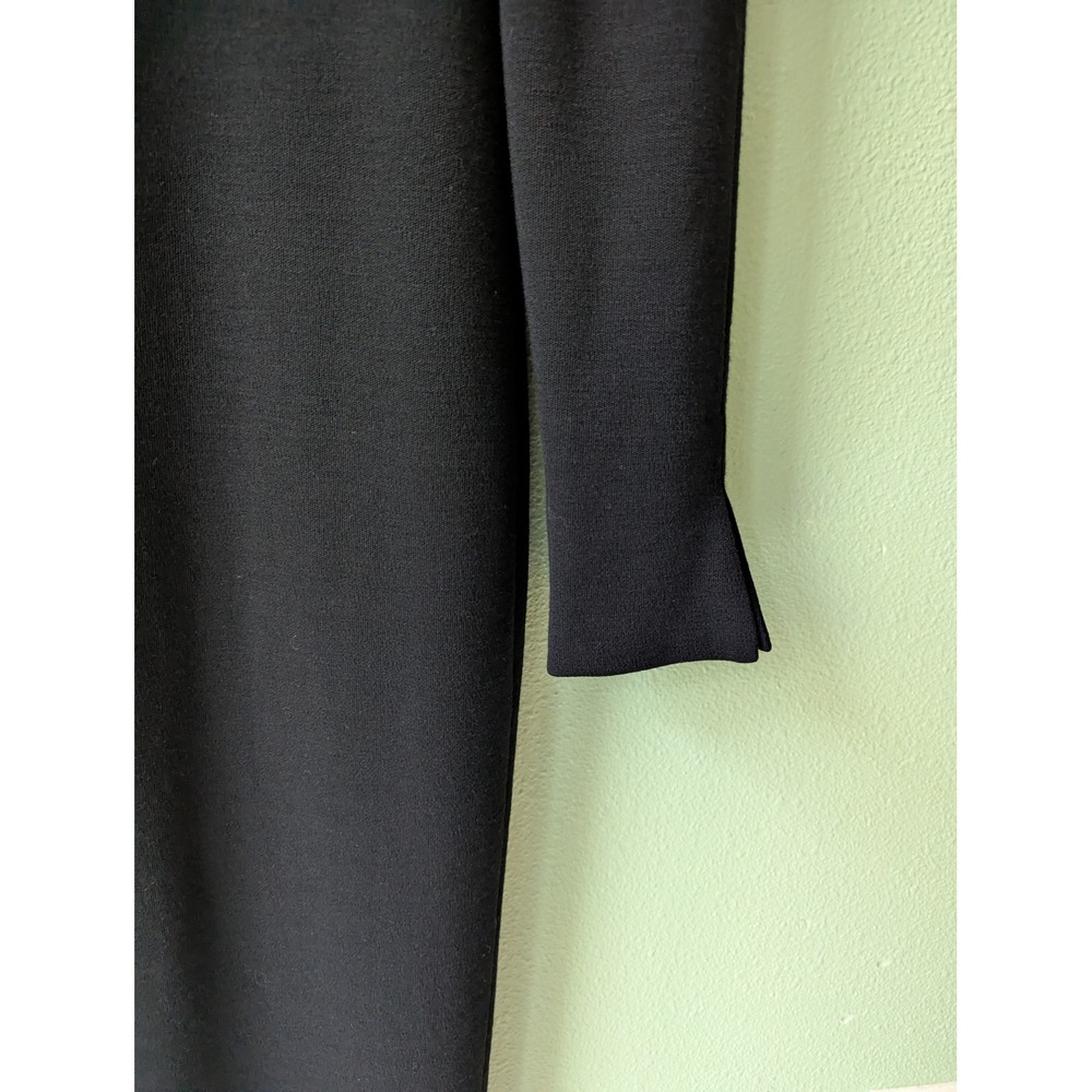 Vintage Cathy Hardwick 80s Wool Black Dress Flute Wrist Shoulder Pads Marios - Picture 2 of 12